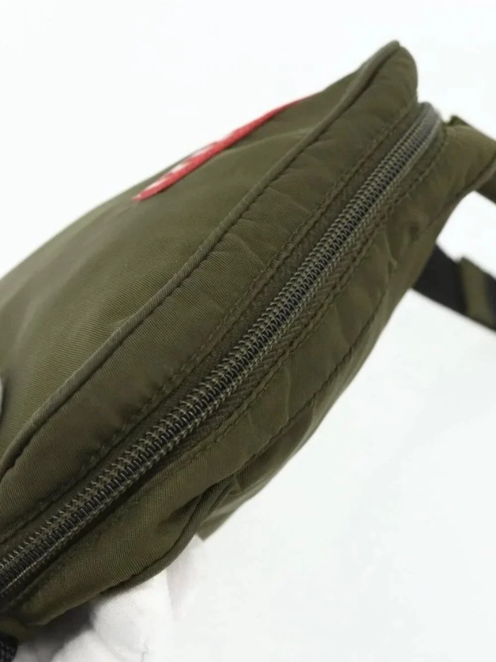 PRADA Sports Shoulder Bag Nylon Khaki Silver Auth ti3845